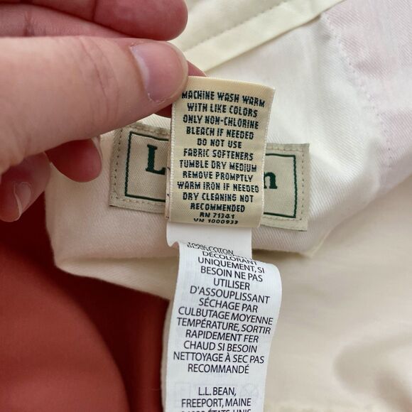 LL Bean Chino Shorts 100% Cotton Classic Fit Pink Coral Mens 42 Preppy - Picture 5 of 8